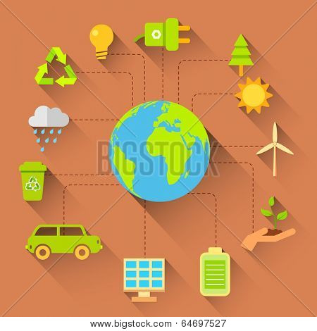 illustration of Ecology concept in flat style