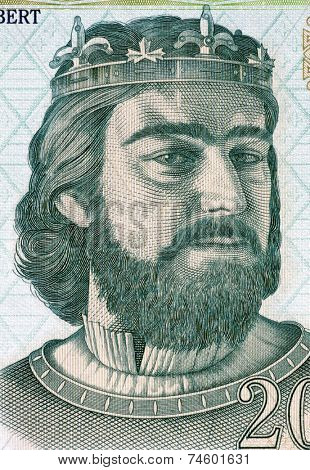 HUNGARY - CIRCA 2004: Charles I of Hungary (1288-1342) on 200 Forint 2004 Banknote from Hungary. First King of Hungary and Croatia.