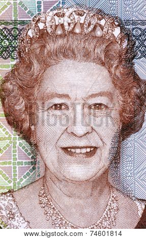 FIJI - CIRCA 2011: Elizabeth II (born 1926) on 5 Dollars 2011 Banknote from Fiji. Queen of the United Kingdom.