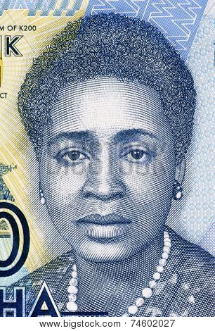 MALAWI - CIRCA 2012: Rose Chibambo (born 1928) on 200 Kwacha 2012 Banknote from Malawi. Prominent politician best known for her political fight against the British colonialism.