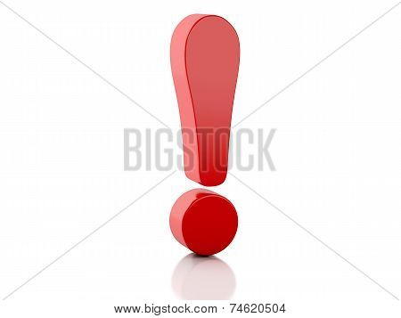 Red Exclamation Mark 3D Illustration