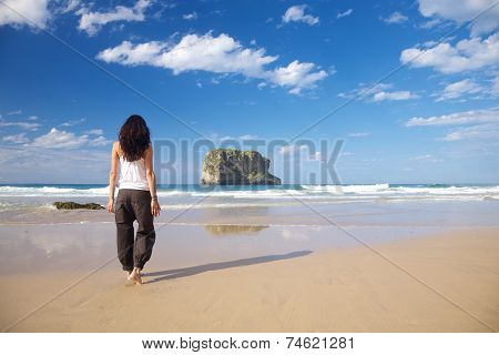 Stylish Woman In Ballota Beach