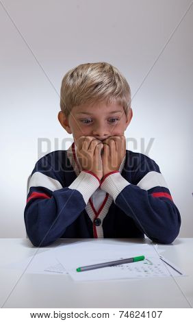 Boy Can't Doing His Homework