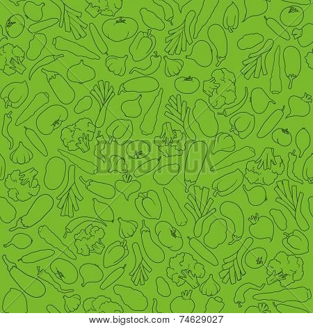 seamless vegetables green background