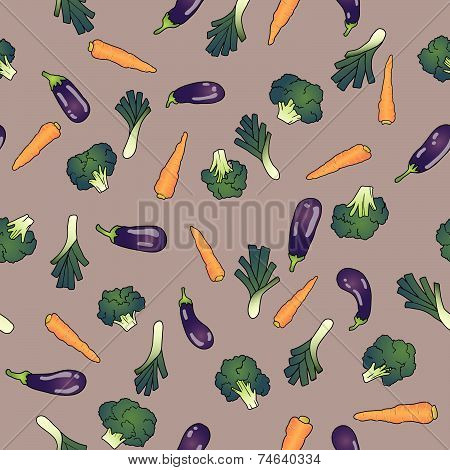 seamless pattern with eggplant