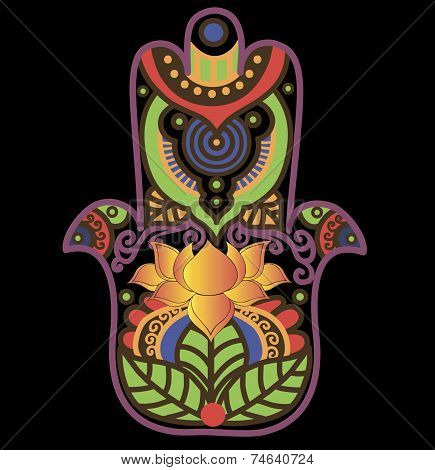Hamsa with lotus