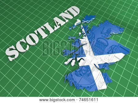 Scotland Map Flag 3D Illustration