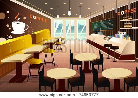 Interior Of A Modern Coffee Shop