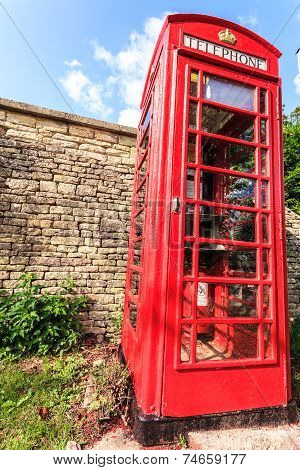 Traditional Red Telephone Box In Uk
