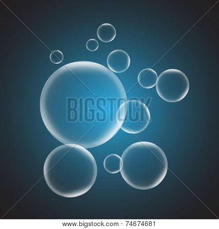 Abstract Background With Blue Glossy Bubble