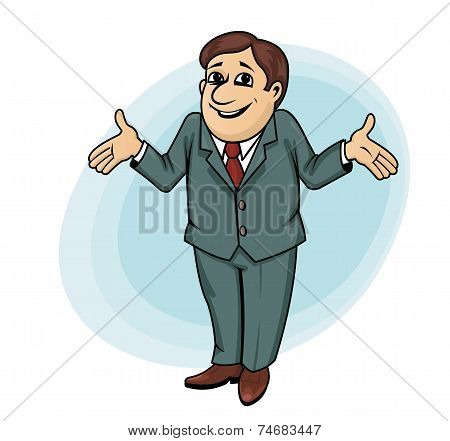 Smiling manager