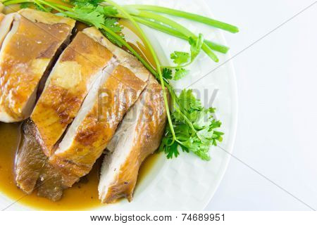 Boiled Chicken With Fish Sauce And Spring Onion