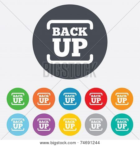 Backup date sign icon. Storage symbol.