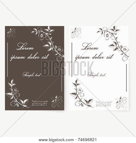 Vector template for folder, business card and invitation