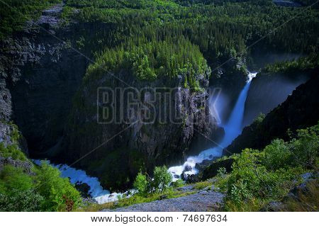 Rjukanfossen from above