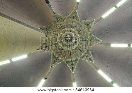 Inside dome of Negeri Sembilan State Mosque in Negeri Sembilan, Malaysia