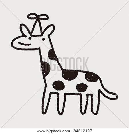 Doodle Birthday Giraffe