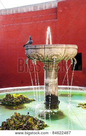 Santa Catalina fountain in Arequipa monastery