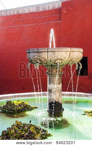 Santa Catalina fountain in Arequipa monastery