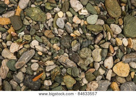 Brightly Colored Green Stones At Illia Beach, Evia, Greece