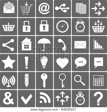 Basic Smartphone Icons Set. Vector Illustration