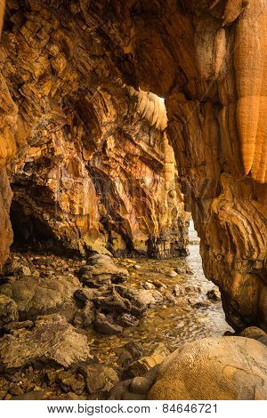 Rock Formations On The Beach  In Loutra Edipsou, Evia, Greece