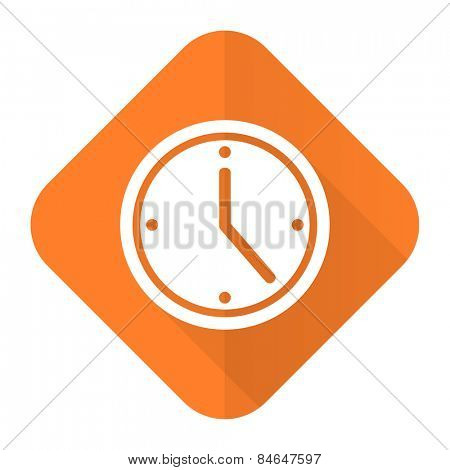 time orange flat icon watch sign 
