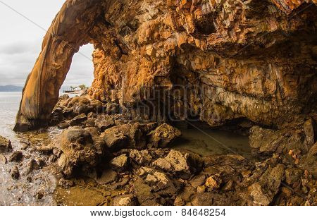 Rock Formations On The Beach  In Loutra Edipsou, Evia, Greece
