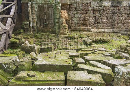 Exterior of the Krol Ko temple in Angkor, Cambodia.