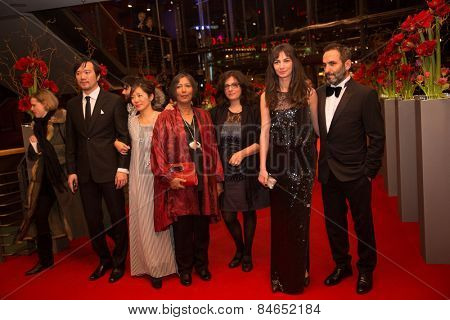 BERLIN, GERMANY - FEBRUARY 14: M. Dutta, W.i A. Had, H. Altindere and  indian film team. Closing Ceremony, 65th Berlinale International Film Festival on February 14, 2015 in Berlin, Germany.