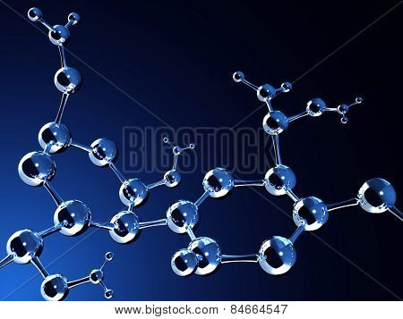 Abstract molecular structure. Isolated on white background