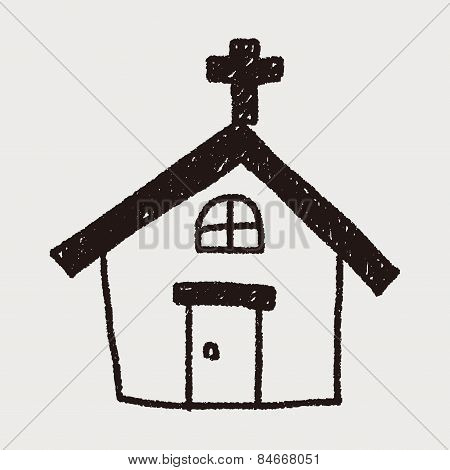 Chruch Doodle Drawing