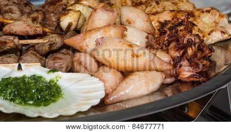 Plate Of Grilled Food
