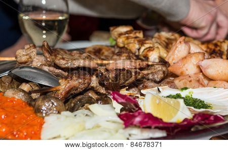 Plate Of Grilled Food