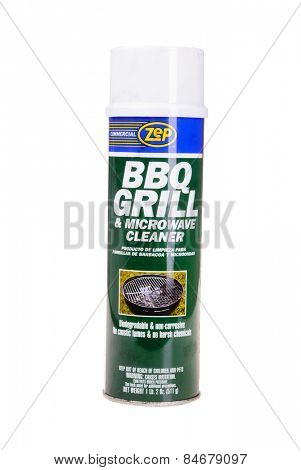 Hayward, CA - February 23, 2015: Spray can of ZEP brand microwave and barbecue grill cleaner-Illustrative Editorial