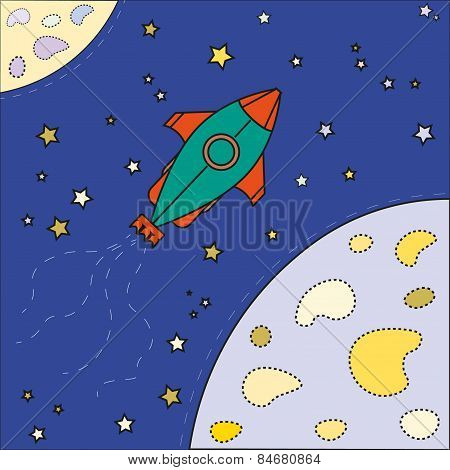 Rocket in space