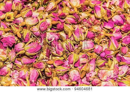 Dried Rosebuds On Sale In Bazaar Of Istanbul