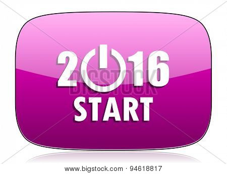 new year 2016 violet icon new years symbol original modern design for web and mobile app on white background with reflection 