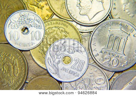 Huge pile of the greek coins