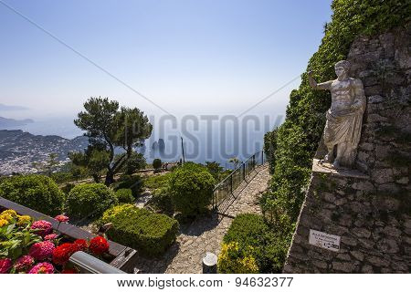 Panorama Of Capri Island From Monte Solaro, In Anacapri