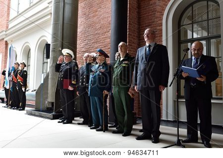 ST. PETERSBURG, RUSSIA - JUNE 24, 2015: Opening ceremony of the exhibition 