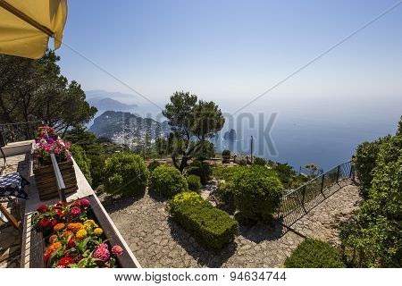 Panorama Of Capri Island From Monte Solaro, In Anacapri