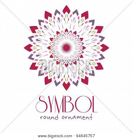 Ornamental logo template design. Vector circular symbol