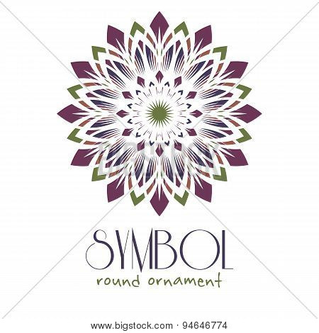 Ornamental logo template design. Vector circular symbol