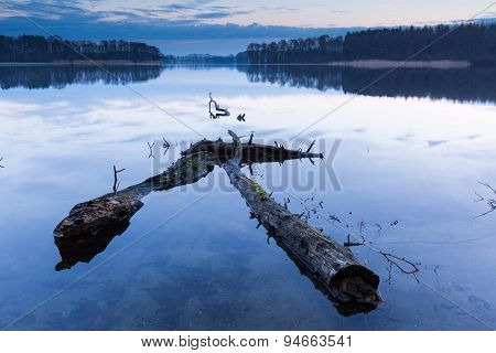 Sunrise Over Beautiful Wild Lake