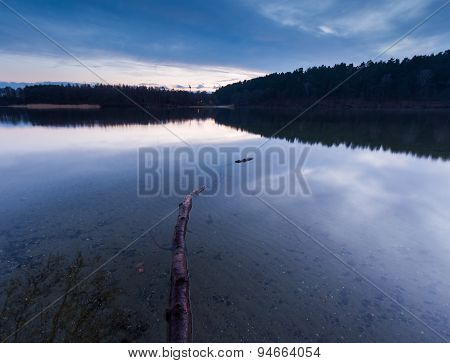 Sunrise Over Beautiful Wild Lake