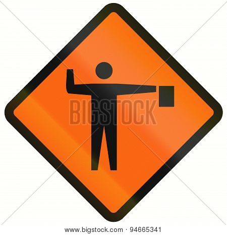 Flaggers In Road Ahead In Indonesia