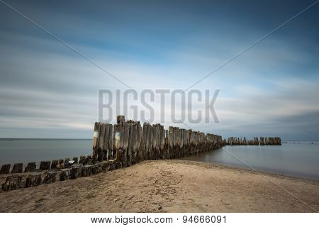 Beach With Old Military Buildings