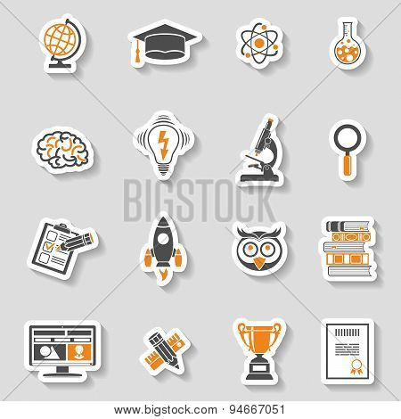 Education Icon Sticker Set