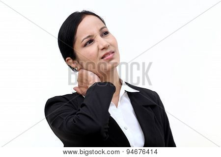 Business Woman Suffering From Neck Pain